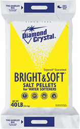 40 lb bag of Diamond Crystal Bright and Soft water softener salt pellets